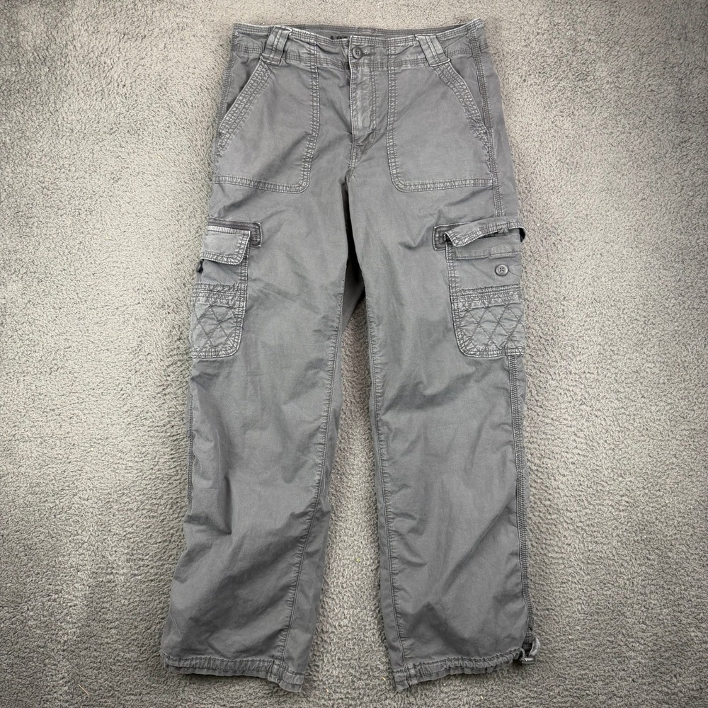 American Eagle Baggy Jogger Cargo Pants Womens 4 Gray Stretch Utility 10329